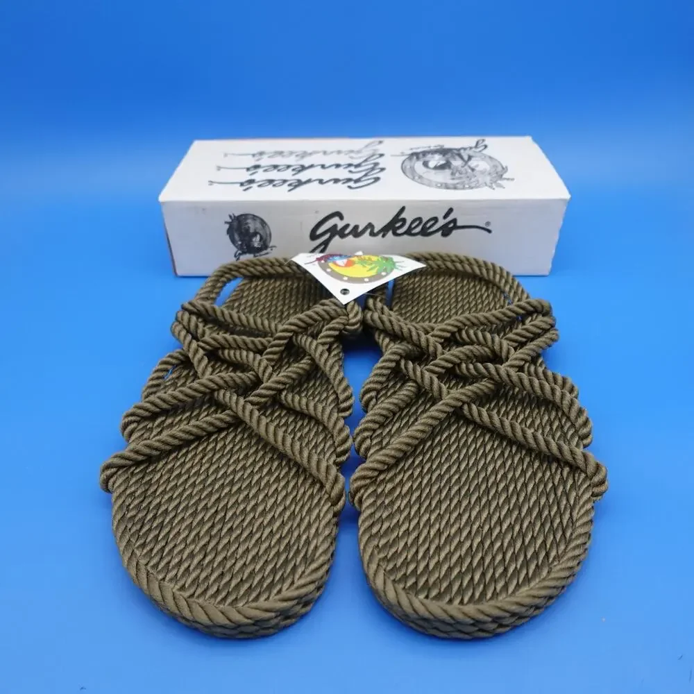 Gurkee’s Neptune Rope Sandals Men’s 13 Olive New With Box